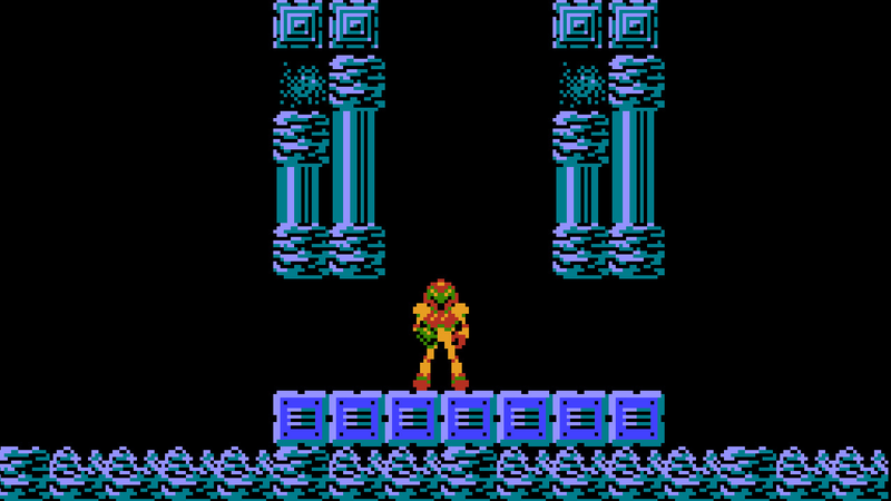 Samus’ first appearance in the original Metroid
